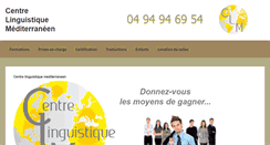 Desktop Screenshot of centre-linguistique-med.com